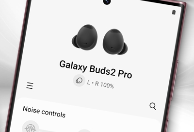 Galaxy Buds2 Pro battery information in Wearables app