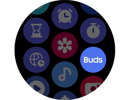 Buds Controller app highlighted on a Samsung Galaxy Watch