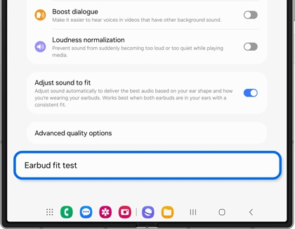 Earbud fit test highlighted