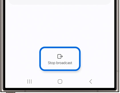 Stop broadcast button highlighted