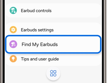 Find My Earbuds highlighted