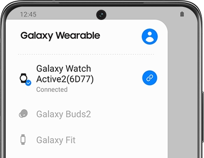 A list of devices with Galaxy Watch Active2 connected