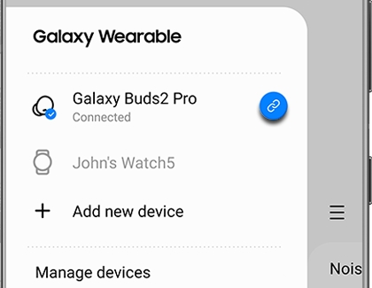 Disconnect icon highlighted next to Galaxy Buds2 Pro