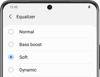 Equalizer set to Soft in the Galaxy Wearable app
