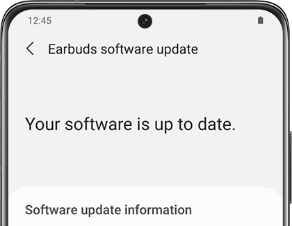 Earbuds software update screen in Galaxy Wearable