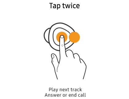 Hand tapping earbud twice