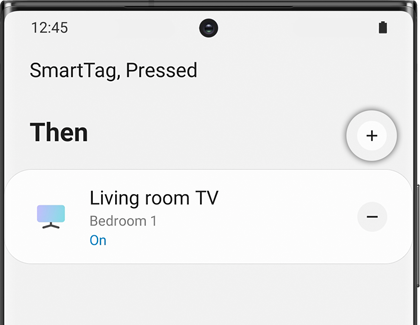 Plus icon highlighted on SmartTag, Pressed setting