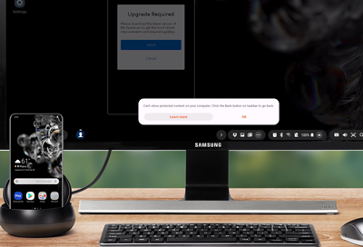 Common error messages in Samsung DeX