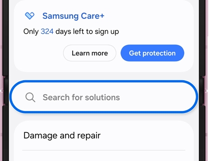 Details screen with the search bar highlighted.