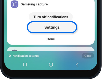 Settings option highlighted for an app.