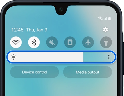 The brightness slider displayed on a Galaxy A16 5G screen.
