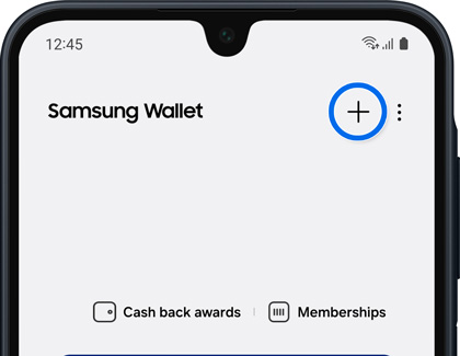 Add icon selected in Samsung Wallet on a Galaxy A16.