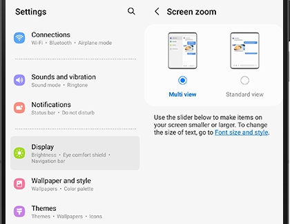 Multi view selected for Screen layout and zoom