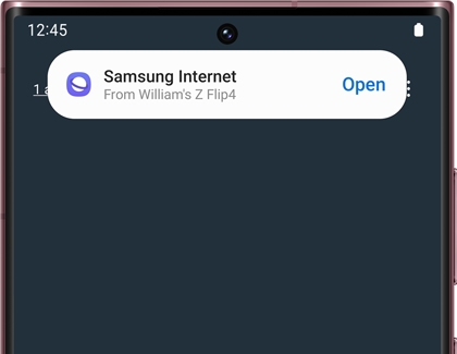 The app notification from other device on Galaxy S22 Ultra