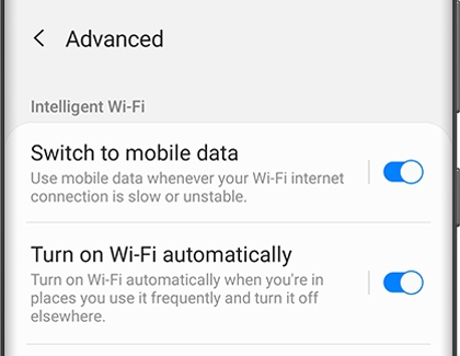 Turn on Wi-Fi automatically enabled in Settings
