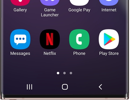 The Apps screen with a list of apps on a Galaxy phone