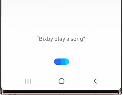 Text saying Bixby play a song