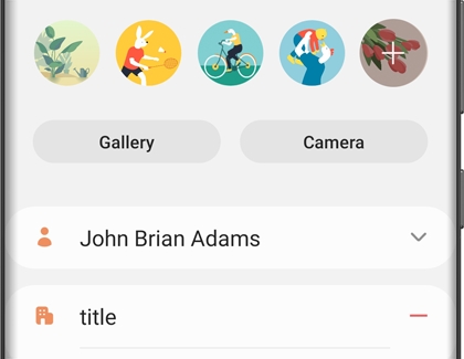 Edit Contact profile screen with profile image options