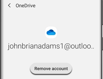 Remove account highlighted under OneDrive on a Galaxy phone
