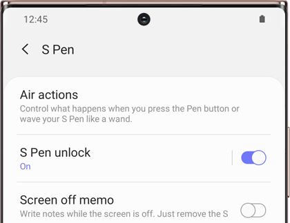 note 3 s pen settings