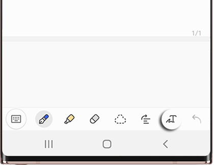 Convert to text icon highlighted in Samsung Notes