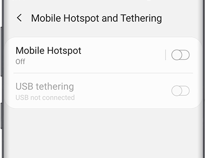 Mobile Hotspot turned off in Settings