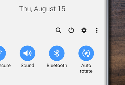Note10 Quick Settings panel