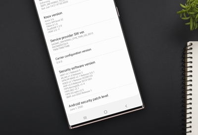 A list of information being displayed on a Galaxy phone