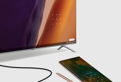 Note20 connected to a TV with Samsung Dex