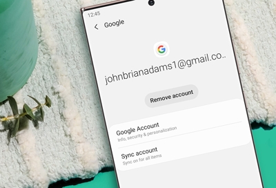 A Google account's settings page displayed on a Note20