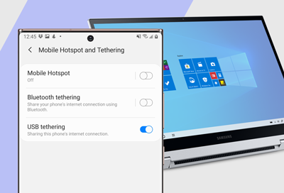 Samsung laptop tethering to a Galaxy phone