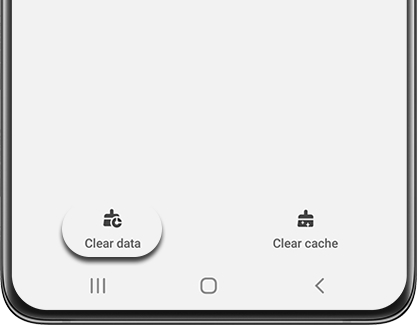 Bixby Voice Storage screen with Clear data and Clear cache options