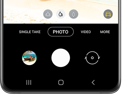 A list of shooting modes in the Camera app on a Galaxy phone