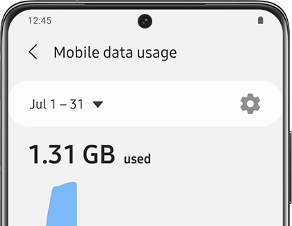 Graph displaying Mobile data usage on a Galaxy phone