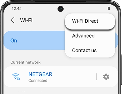 Wi-Fi Direct highlighted on a Galaxy phone