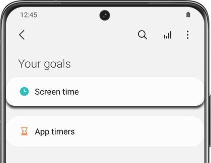 Screen time highlighted under Your goals on a Galaxy phone