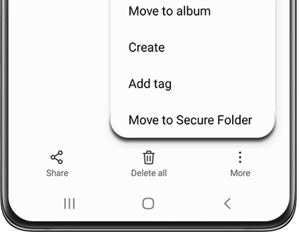 Move Files to Secure Folder highlighted on a Galaxy phone