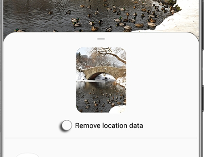 Remove location data selection circle highlighted on a Galaxy phone