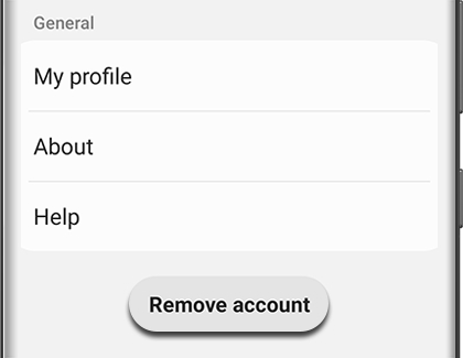 Remove account highlighted on a Galaxy phone