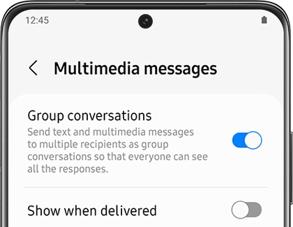 Group conversations enabled on a Galaxy phone