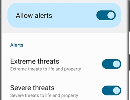 List of Wireless emergency alerts on a Galaxy phone
