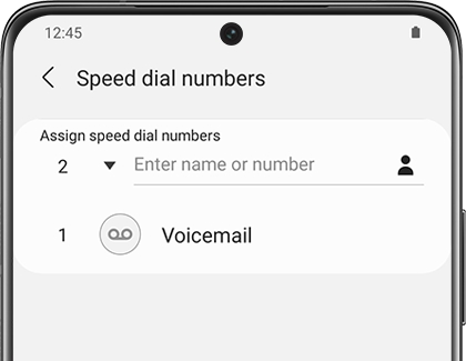 Option to assign a speed dial number on a Galaxy phone