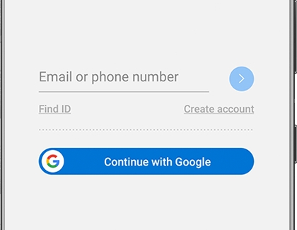 Sign in to your Samsung account screen on a Galaxy phone