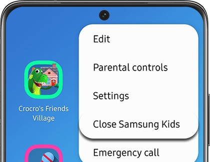 Option to close Samsung Kids displayed on phone