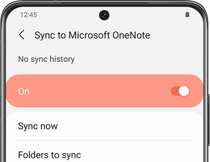 A list of settings for Sync to Microsoft OneNote
