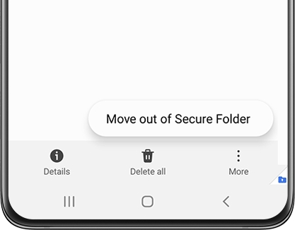 Remove Files from Secure Folder option on a Galaxy phone