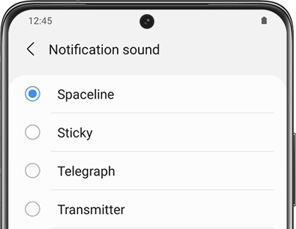 List of notification sounds on a Galaxy phone