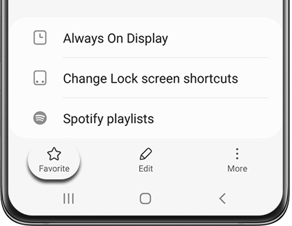 Favorite highlighted on a Galaxy phone
