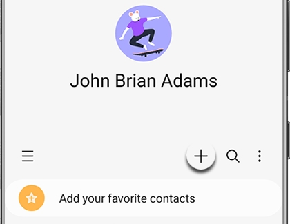 A list of contacts with the Add icon highlighted