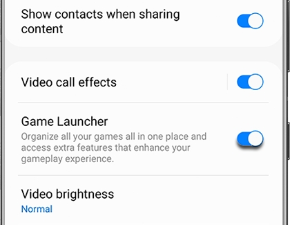 Game Launcher enabled on a Galaxy phone